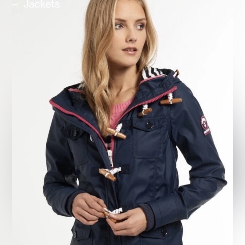 Superdry Nautical Ladies Hooded Jacket - Boat Duffle Jacket Fully Linedsize M - Picture 2 of 16